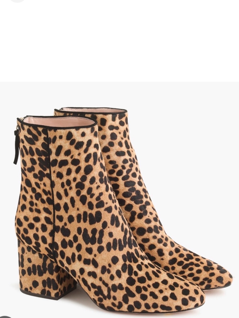 Leopard Print Block Heel Ankle Boots - Women's Fashion Booties